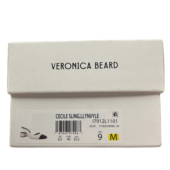 Veronica Beard Cecile Leather Cap-Toe Slingback Heels - Picture 10 of 11